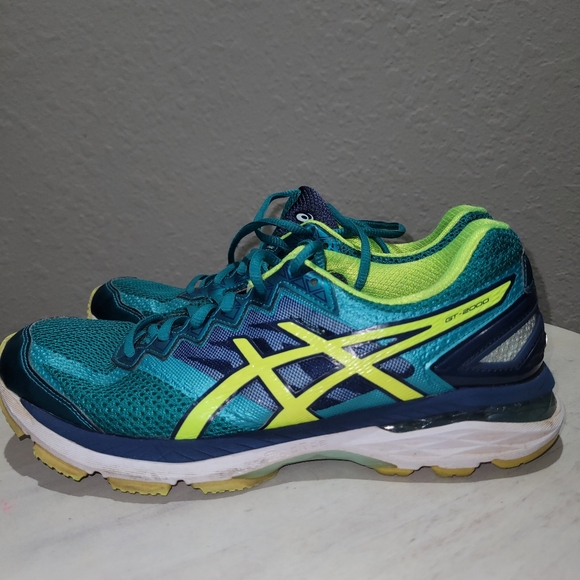 ASICS Shoes GEL GT-2000 4 Womens Size 8.5 Green Neon Running Sneaker T656N - Picture 11 of 11